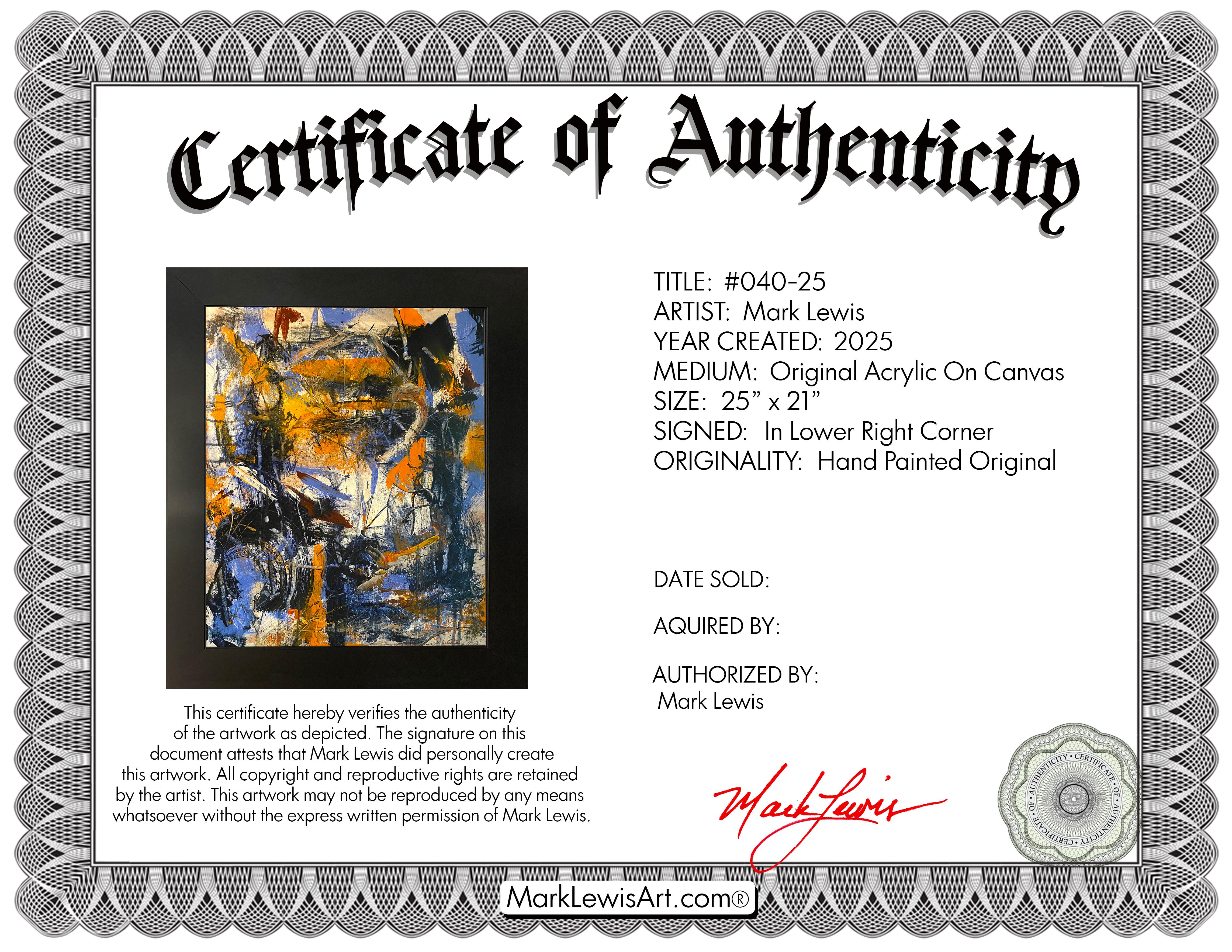 Mark Lewis Custom Framed Original Painting On Canvas #040-25 (Lewis) at PristineAuction.com Mark Lewis Custom Framed Original Painting On Canvas #040-25 (Lewis) at PristineAuction.com