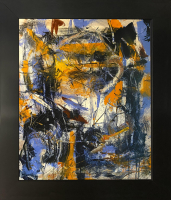 Mark Lewis Custom Framed Original Painting On Canvas #040-25 (Lewis) at PristineAuction.com