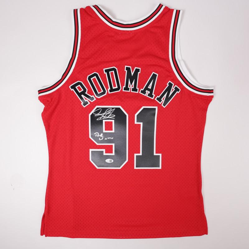 Dennis Rodman Signed Bulls Mitchell & Ness Authentic Jersey Inscribed "The Worm" (JSA) at PristineAuction.com Dennis Rodman Signed Bulls Mitchell & Ness Authentic Jersey Inscribed "The Worm" (JSA) at PristineAuction.com