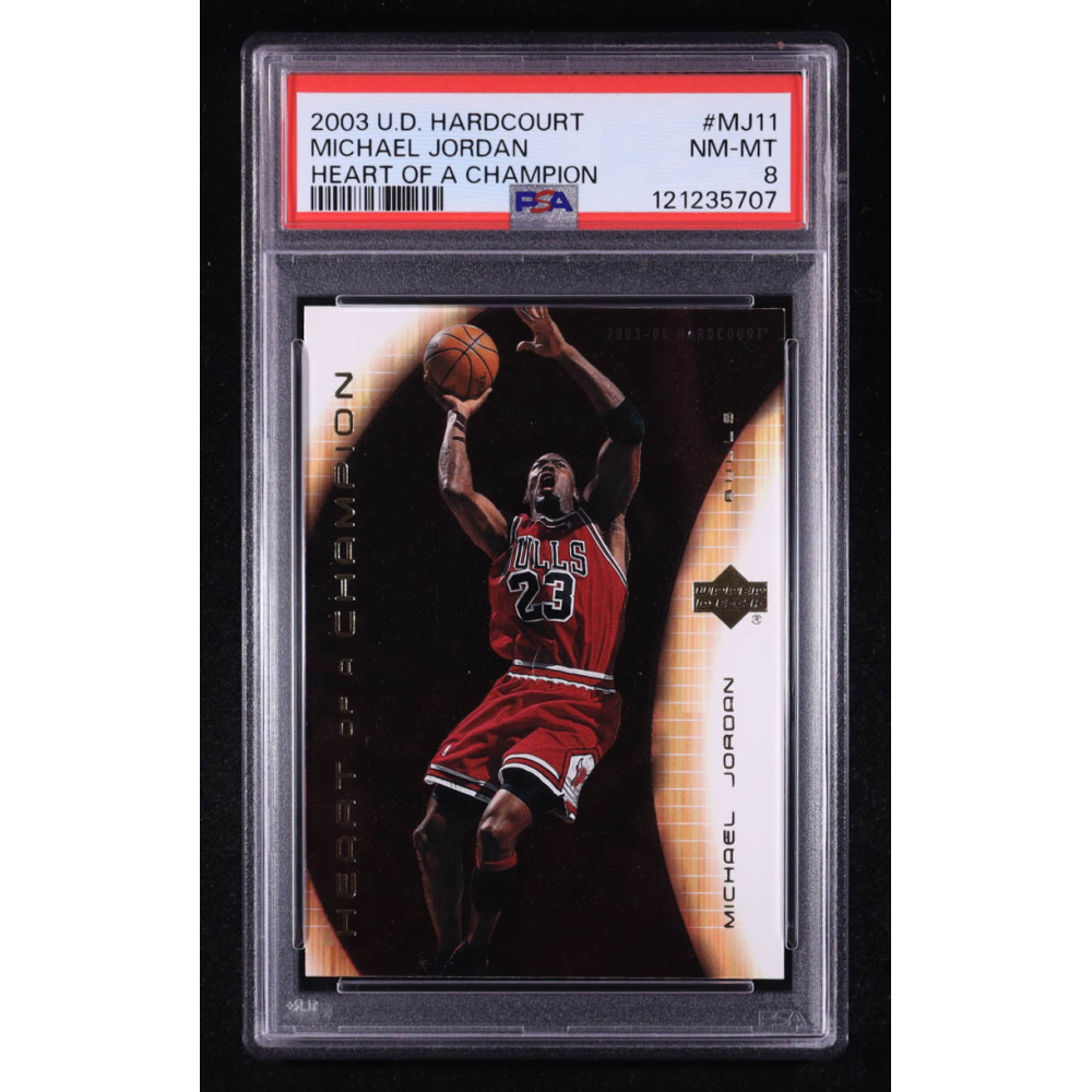 Michael Jordan 2003-04 Upper Deck Hardcourt Heart of a Champion #MJ11 (PSA 8) at PristineAuction.com
