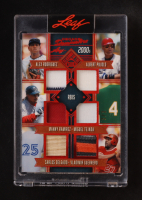 Alex Rodriguez / Albert Pujols / Manny Ramirez / Miguel Tejada / Carlos Delgado / Vladimir Guerrero 2025 Leaf Seasons In The Sun Decade Dominators Red #DD10 #3/3 at PristineAuction.com