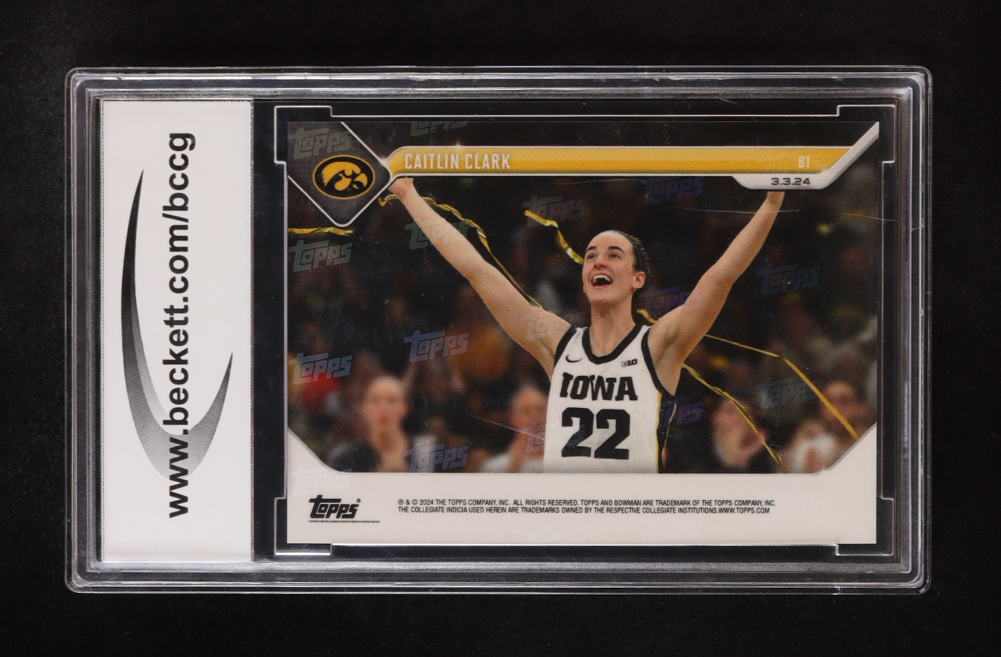 Caitlin Clark 2023-24 Bowman University Now #61 RC (BCCG 10) at PristineAuction.com Caitlin Clark 2023-24 Bowman University Now #61 RC (BCCG 10) at PristineAuction.com