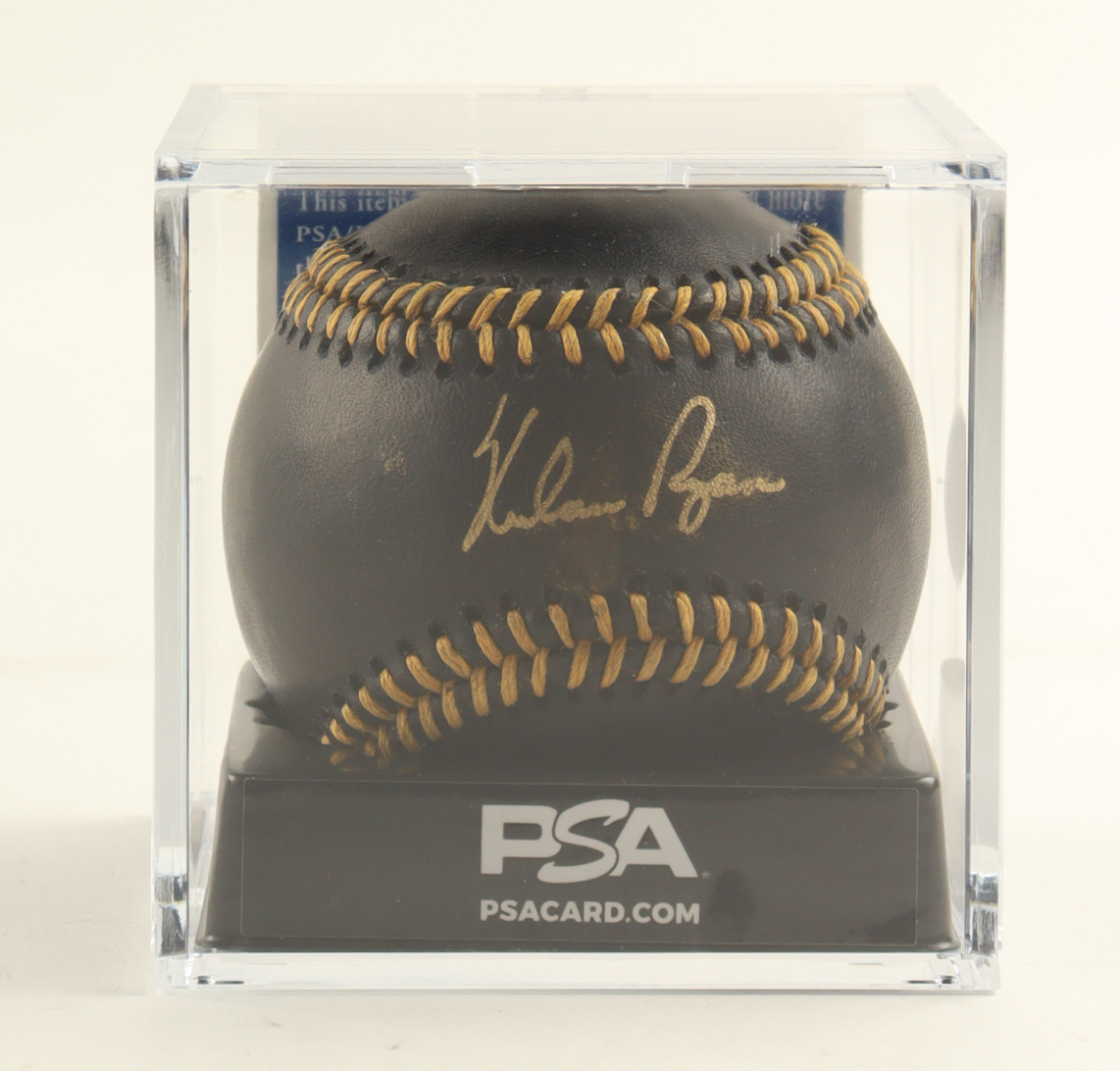 Nolan Ryan Signed OML Black Leather Baseball with Display Case (PSA 9) at PristineAuction.com Nolan Ryan Signed OML Black Leather Baseball with Display Case (PSA 9) at PristineAuction.com