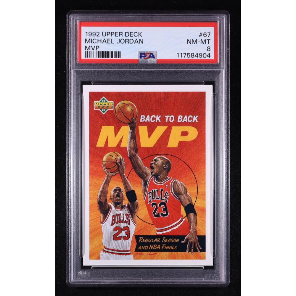 Michael Jordan 1992-93 Upper Deck Back to Back MVP #67 (PSA 8) at PristineAuction.com