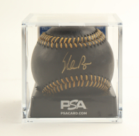 Nolan Ryan Signed OML Black Leather Baseball with Display Case (PSA 9) at PristineAuction.com