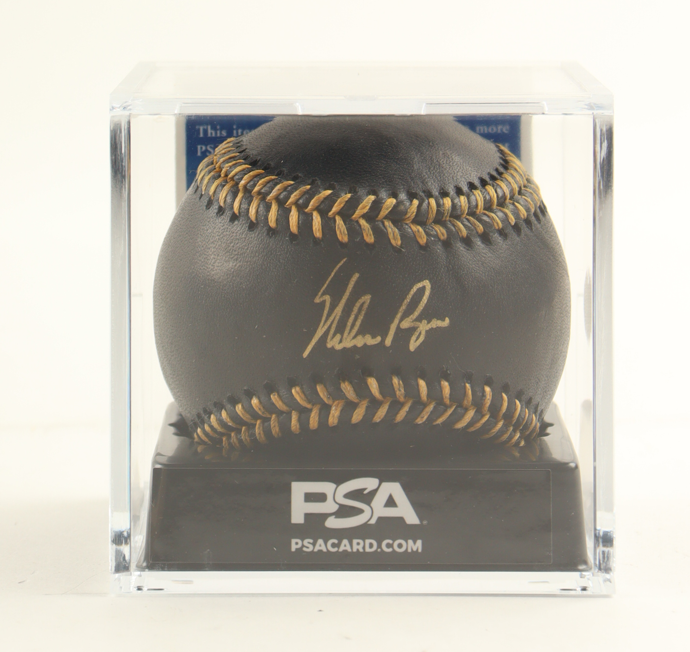 Nolan Ryan Signed OML Black Leather Baseball with Display Case (PSA 10) at PristineAuction.com Nolan Ryan Signed OML Black Leather Baseball with Display Case (PSA 10) at PristineAuction.com