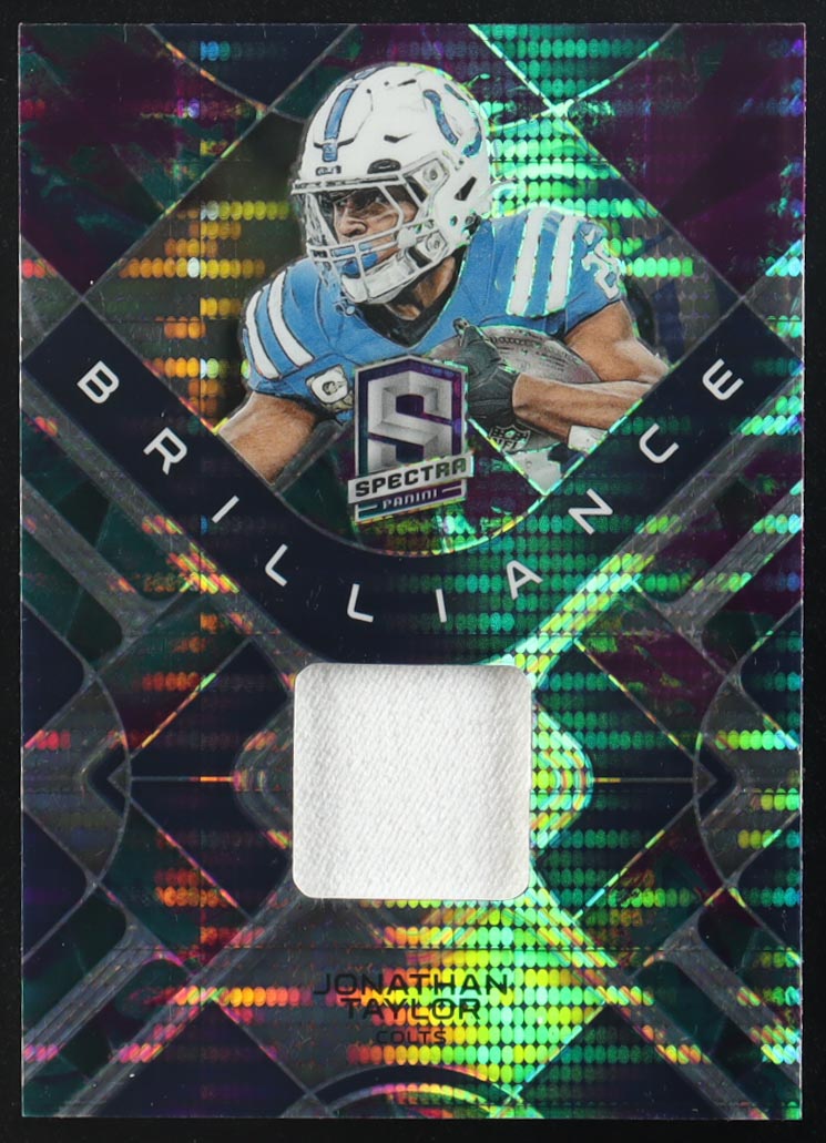 Jonathan Taylor 2023 Panini Spectra Brilliance Materials Celestial #10 #73/75 at PristineAuction.com Jonathan Taylor 2023 Panini Spectra Brilliance Materials Celestial #10 #73/75 at PristineAuction.com
