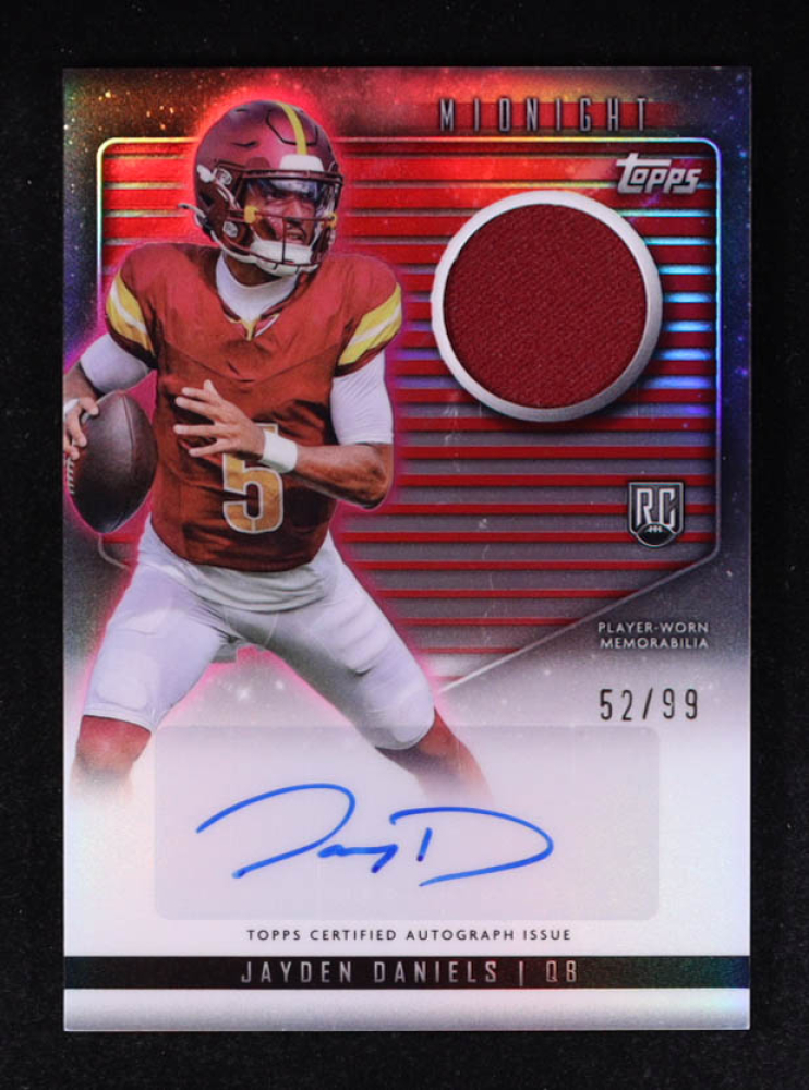 Jayden Daniels 2024 Topps Midnight Rookie Jersey Autographs Twilight #RJAJD #52/99 RC