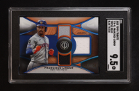 Francisco Lindor 2025 Topps Tribute Triple Relics Blue #TTRFL #75/150 (SGC 9.5) at PristineAuction.com