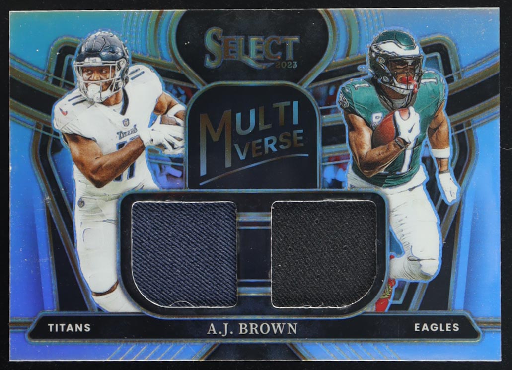 A.J. Brown 2023 Select Multiverse Dual Jerseys Prizm #3 #37/99 at PristineAuction.com A.J. Brown 2023 Select Multiverse Dual Jerseys Prizm #3 #37/99 at PristineAuction.com