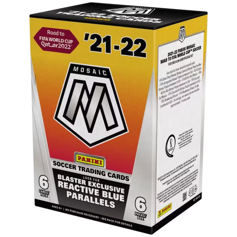 2021-22 Panini Mosaic Road to FIFA World Cup Soccer Blaster Box with (6) Packs at PristineAuction.com 2021-22 Panini Mosaic Road to FIFA World Cup Soccer Blaster Box with (6) Packs at PristineAuction.com