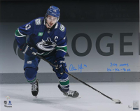 Quinn Hughes Signed Canucks 16x20 Photo Inscribed "2024 Norris" & "17G - 75A - 92 Pts" (Fanatics) at PristineAuction.com