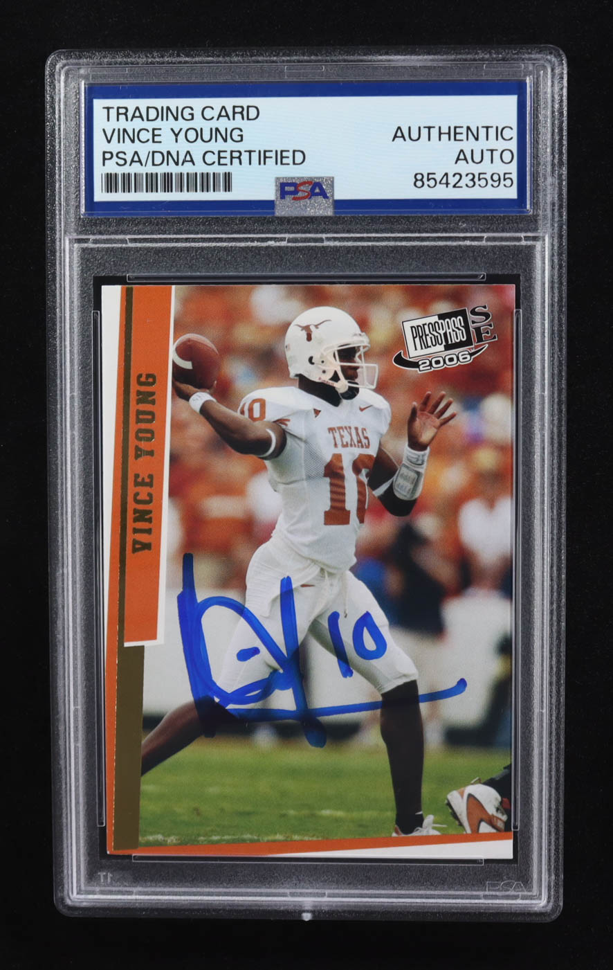 Vince Young Signed 2006 Press Pass SE #39 (PSA) at PristineAuction.com Vince Young Signed 2006 Press Pass SE #39 (PSA) at PristineAuction.com