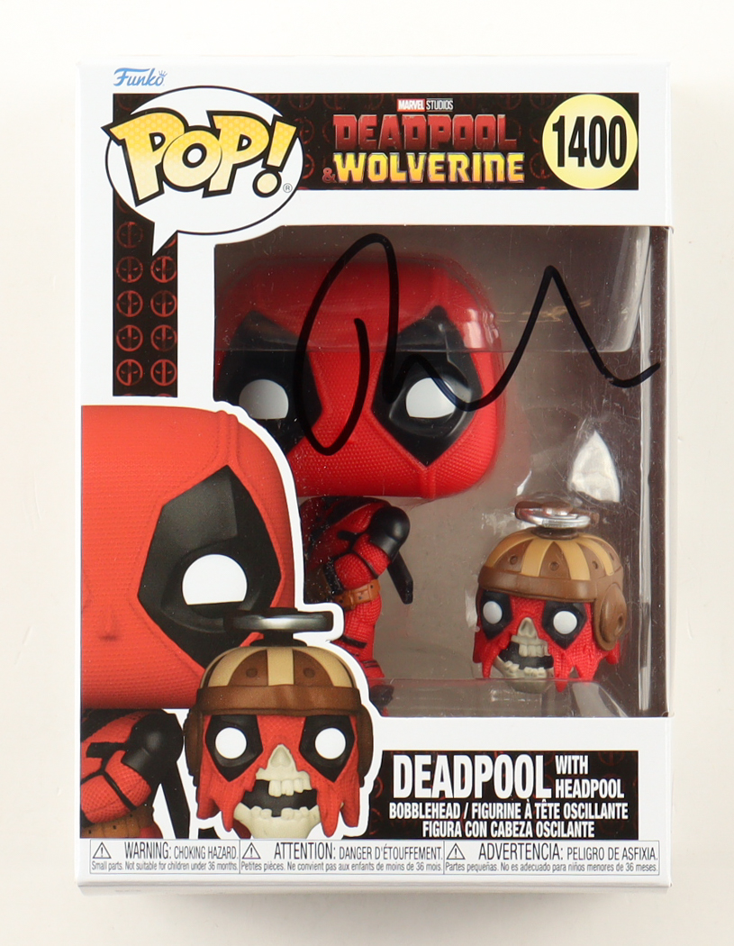 Ryan Reynolds Signed "Deadpool & Wolverine" #1400 Deadpool with Headpool Funko Pop! Vinyl Figure (Beckett) at PristineAuction.com Ryan Reynolds Signed "Deadpool & Wolverine" #1400 Deadpool with Headpool Funko Pop! Vinyl Figure (Beckett) at PristineAuction.com