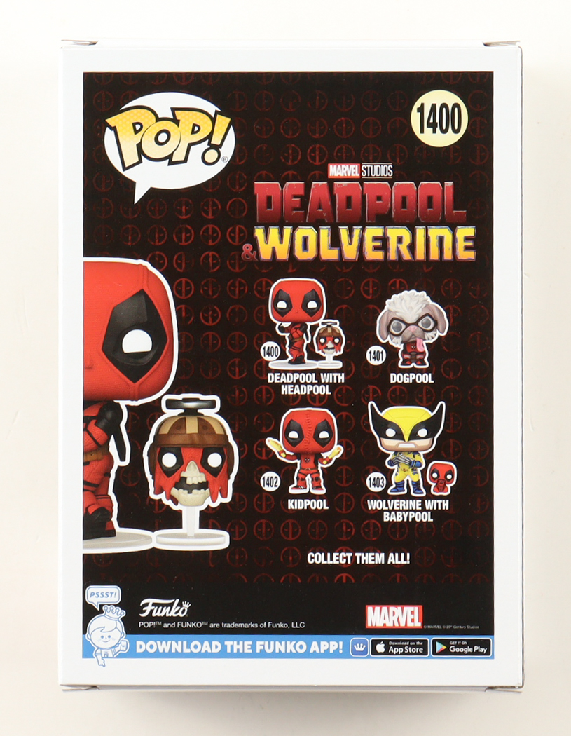 Ryan Reynolds Signed "Deadpool & Wolverine" #1400 Deadpool with Headpool Funko Pop! Vinyl Figure (Beckett) at PristineAuction.com Ryan Reynolds Signed "Deadpool & Wolverine" #1400 Deadpool with Headpool Funko Pop! Vinyl Figure (Beckett) at PristineAuction.com