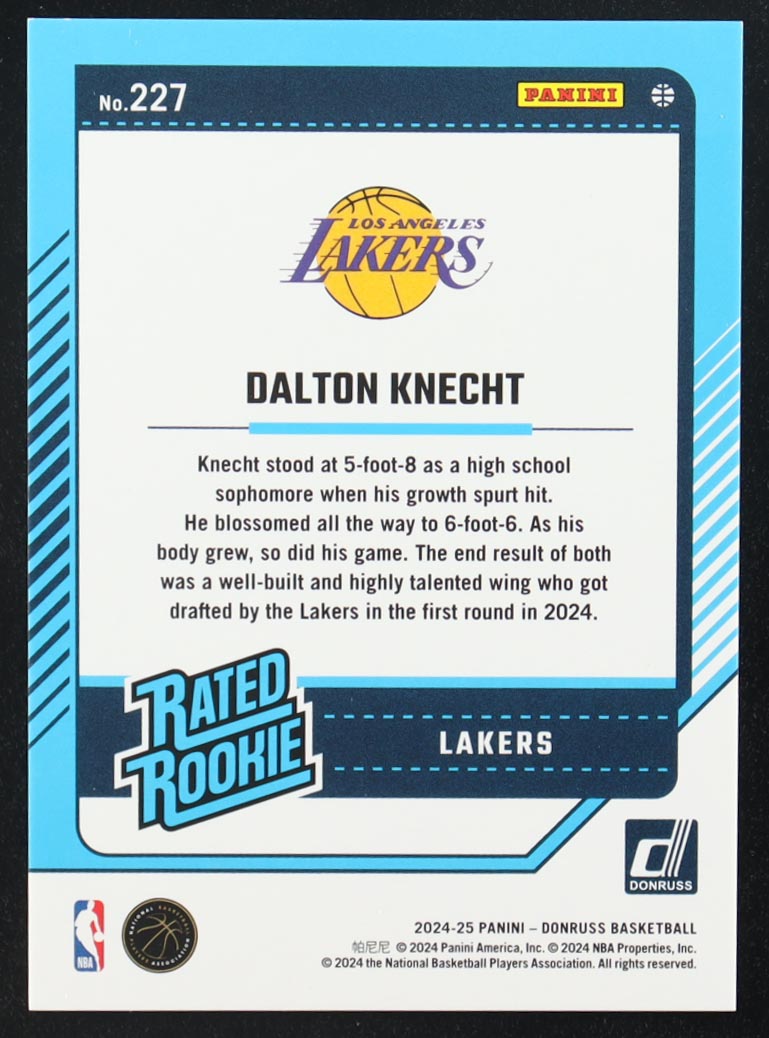 Dalton Knecht 2024-25 Panini Donruss Rated Rookie #227 RC #68/75 at PristineAuction.com Dalton Knecht 2024-25 Panini Donruss Rated Rookie #227 RC #68/75 at PristineAuction.com