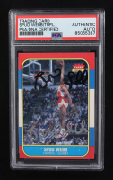 Spud Webb Triple-Signed 1986-87 Fleer #120 RC (PSA) at PristineAuction.com