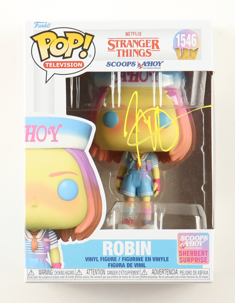 Maya Hawke Signed "Stranger Things" #1546 Robin Funko Pop! Vinyl Figure (JSA) at PristineAuction.com Maya Hawke Signed "Stranger Things" #1546 Robin Funko Pop! Vinyl Figure (JSA) at PristineAuction.com