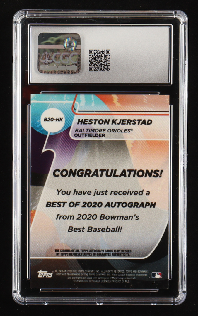 Heston Kjerstad 2020 Bowman's Best Best of '20 Autographs #B20HK (CGC 9 | Auto Grade 9) at PristineAuction.com Heston Kjerstad 2020 Bowman's Best Best of '20 Autographs #B20HK (CGC 9 | Auto Grade 9) at PristineAuction.com