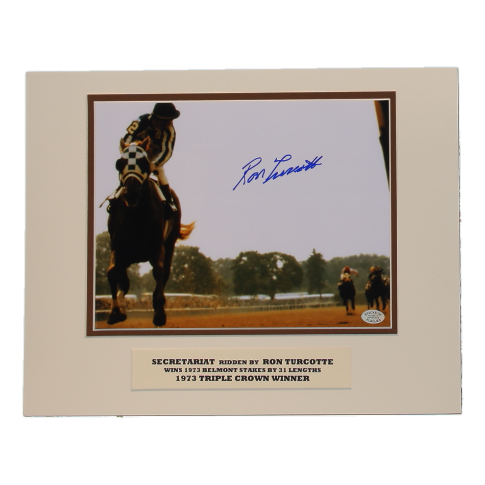 Ron Turcotte Signed Custom Matted Photo Display (Stacks of Plaques) at PristineAuction.com Ron Turcotte Signed Custom Matted Photo Display (Stacks of Plaques) at PristineAuction.com