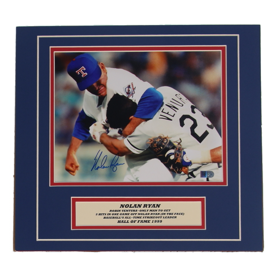Nolan Ryan Signed Rangers Custom Matted Photo Display (AIV) at PristineAuction.com Nolan Ryan Signed Rangers Custom Matted Photo Display (AIV) at PristineAuction.com