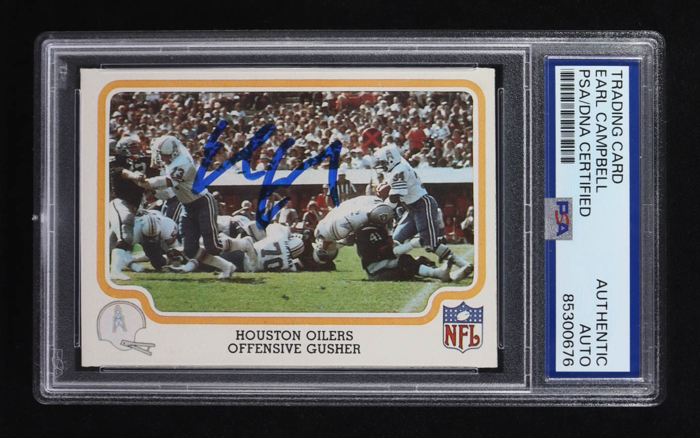 Earl Campbell Signed Oilers 1979 Fleer Team Action #21 (PSA) at PristineAuction.com Earl Campbell Signed Oilers 1979 Fleer Team Action #21 (PSA) at PristineAuction.com