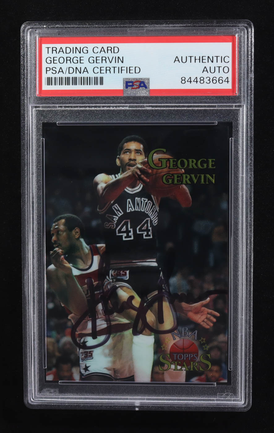 George Gervin Signed 1996 Topps Stars #118 (PSA) at PristineAuction.com George Gervin Signed 1996 Topps Stars #118 (PSA) at PristineAuction.com