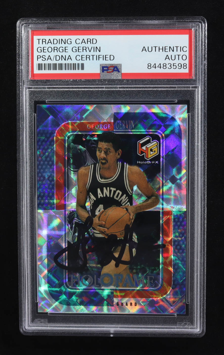George Gervin Signed 1999-00 Upper Deck HoloGrFX HoloFame #HF4 (PSA) at PristineAuction.com George Gervin Signed 1999-00 Upper Deck HoloGrFX HoloFame #HF4 (PSA) at PristineAuction.com