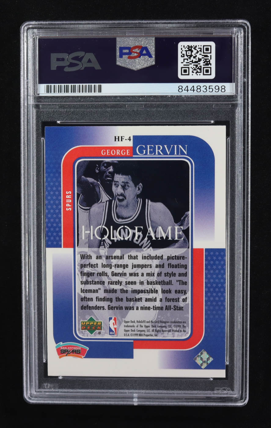George Gervin Signed 1999-00 Upper Deck HoloGrFX HoloFame #HF4 (PSA) at PristineAuction.com George Gervin Signed 1999-00 Upper Deck HoloGrFX HoloFame #HF4 (PSA) at PristineAuction.com