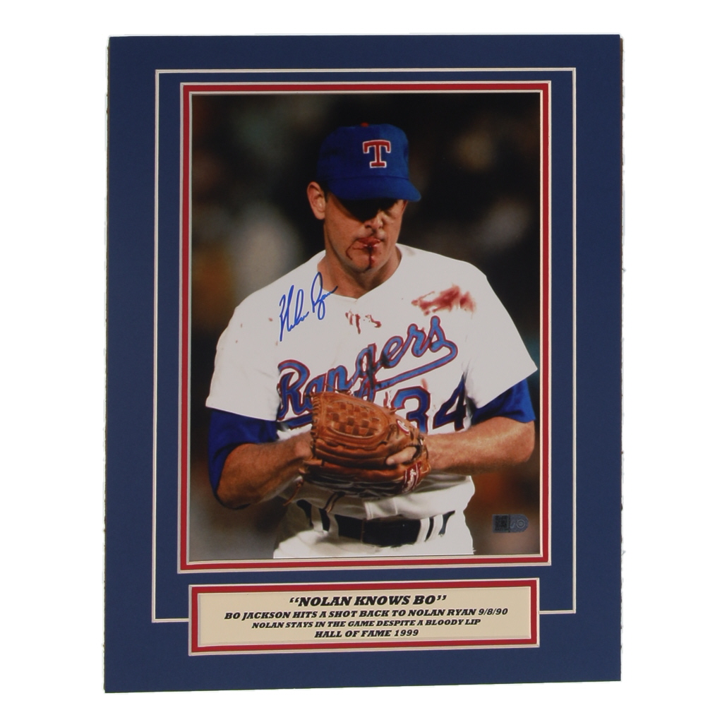 Nolan Ryan Signed Rangers Custom Matted Photo Display (AIV) at PristineAuction.com Nolan Ryan Signed Rangers Custom Matted Photo Display (AIV) at PristineAuction.com