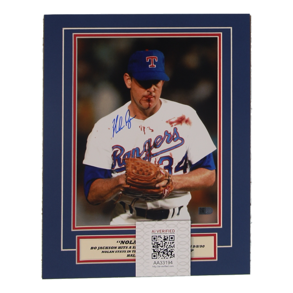 Nolan Ryan Signed Rangers Custom Matted Photo Display (AIV) at PristineAuction.com Nolan Ryan Signed Rangers Custom Matted Photo Display (AIV) at PristineAuction.com