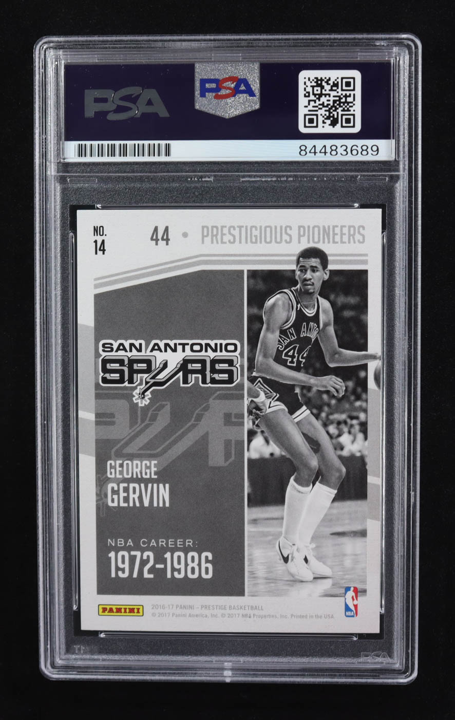 George Gervin Signed 2016-17 Prestige Prestigious Pioneers #14 (PSA) at PristineAuction.com George Gervin Signed 2016-17 Prestige Prestigious Pioneers #14 (PSA) at PristineAuction.com