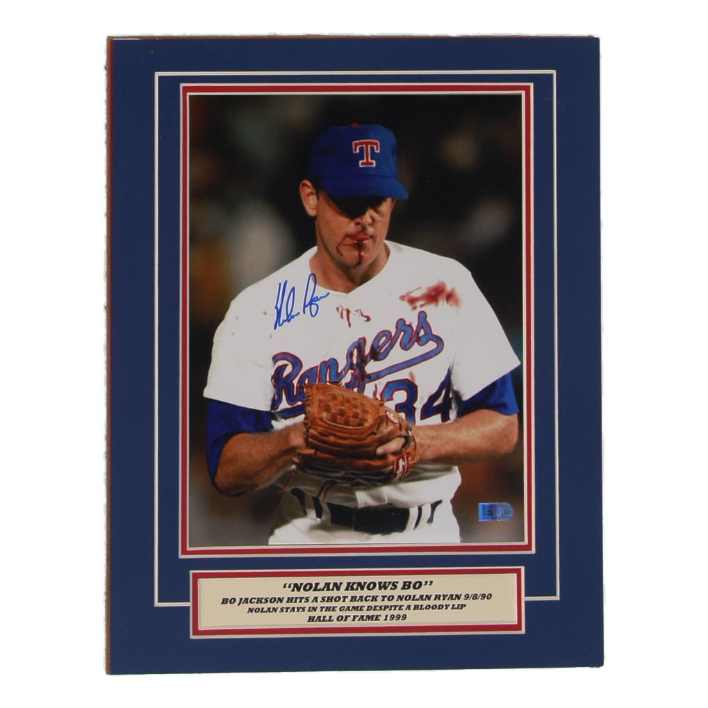 Nolan Ryan Signed Rangers Custom Matted Photo Display (AIV) at PristineAuction.com Nolan Ryan Signed Rangers Custom Matted Photo Display (AIV) at PristineAuction.com