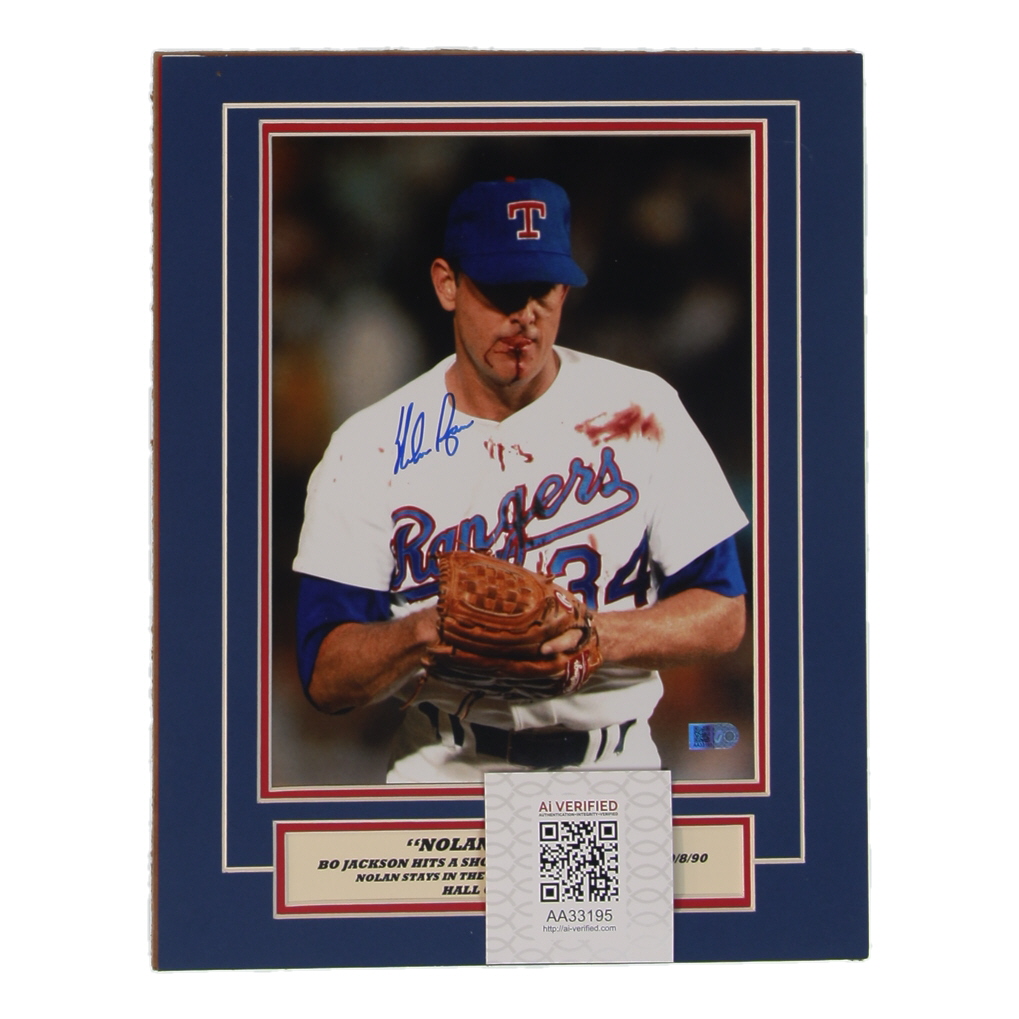 Nolan Ryan Signed Rangers Custom Matted Photo Display (AIV) at PristineAuction.com Nolan Ryan Signed Rangers Custom Matted Photo Display (AIV) at PristineAuction.com