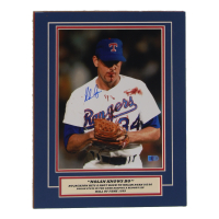 Nolan Ryan Signed Rangers Custom Matted Photo Display (AIV) at PristineAuction.com