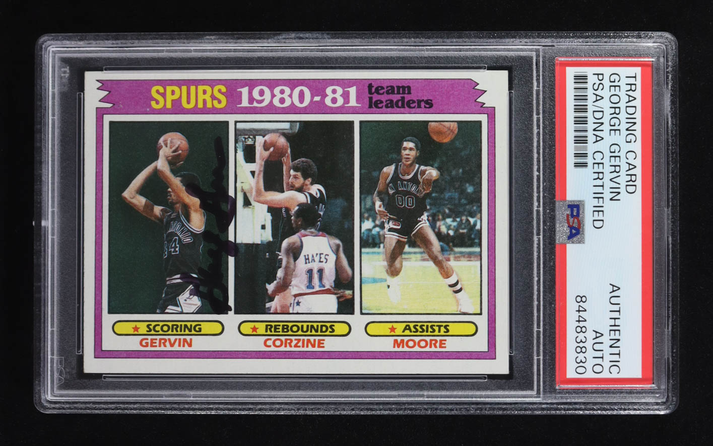 George Gervin Signed 1981-82 Topps #62 (PSA) at PristineAuction.com George Gervin Signed 1981-82 Topps #62 (PSA) at PristineAuction.com