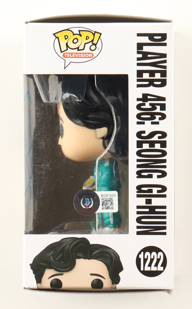 Lee Jung-Jae Signed "Squid Game" #1222 Player 456: Seong Gi-Hun Funko Pop! Vinyl Figure (Beckett) at PristineAuction.com Lee Jung-Jae Signed "Squid Game" #1222 Player 456: Seong Gi-Hun Funko Pop! Vinyl Figure (Beckett) at PristineAuction.com