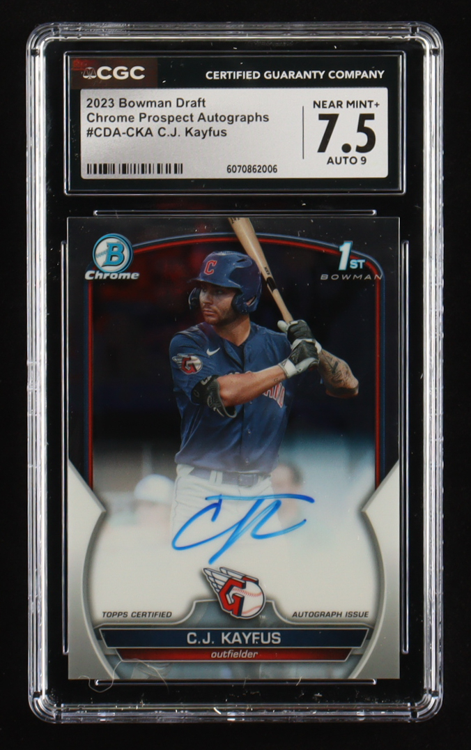 CJ Kayfus 2023 Bowman Chrome Draft Autographs #CDACKA RC (CGC 7.5 | Auto Grade 9) at PristineAuction.com CJ Kayfus 2023 Bowman Chrome Draft Autographs #CDACKA RC (CGC 7.5 | Auto Grade 9) at PristineAuction.com