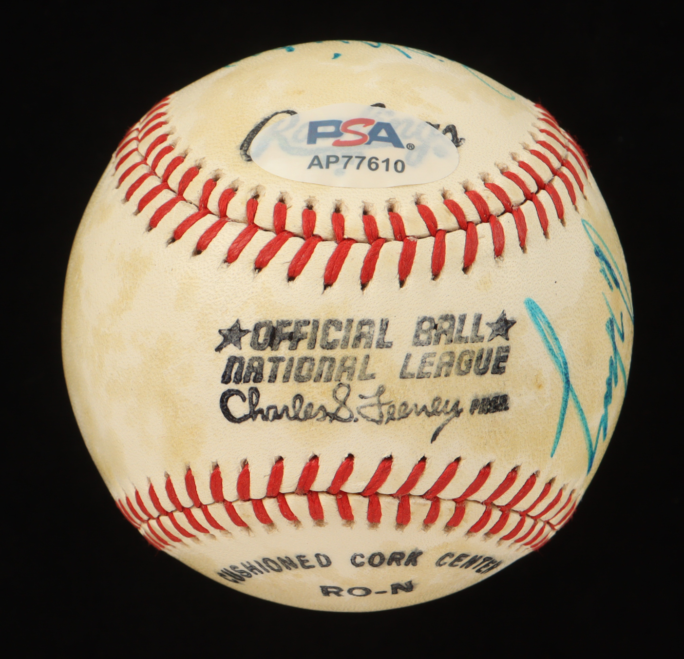 ONL Baseball with Display Case Signed by (4) with Phil Niekro, Dale Murphy, Bob Horner & Al Hrabosky (PSA) at PristineAuction.com ONL Baseball with Display Case Signed by (4) with Phil Niekro, Dale Murphy, Bob Horner & Al Hrabosky (PSA) at PristineAuction.com