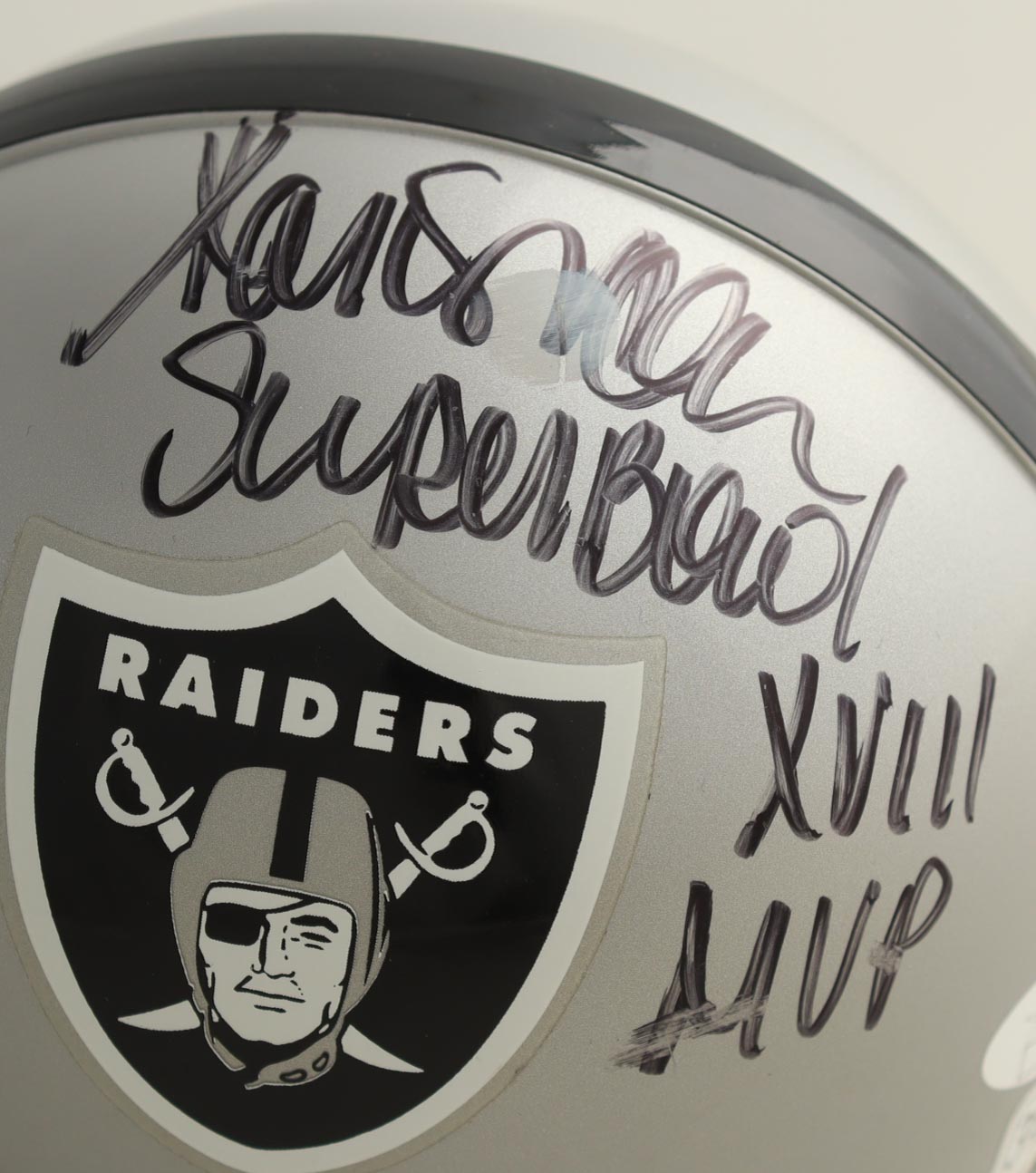 Marcus Allen Signed Raiders Mini Helmet Inscribed "Super Bowl XVIII MVP" (JSA) at PristineAuction.com Marcus Allen Signed Raiders Mini Helmet Inscribed "Super Bowl XVIII MVP" (JSA) at PristineAuction.com