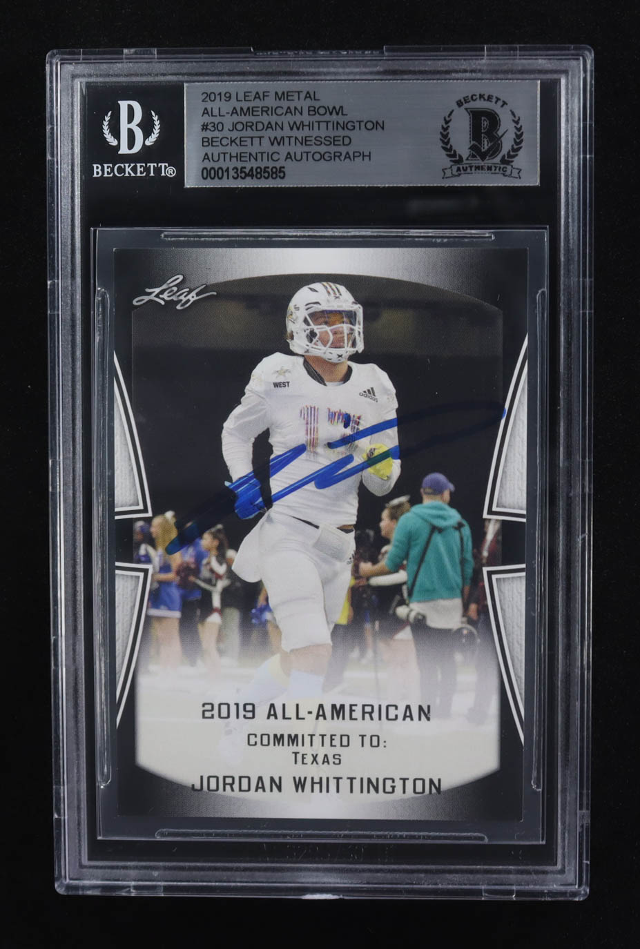 Jordan Whittington Signed 2019 Leaf Metal All-American Bowl #30 RC (Beckett) at PristineAuction.com Jordan Whittington Signed 2019 Leaf Metal All-American Bowl #30 RC (Beckett) at PristineAuction.com