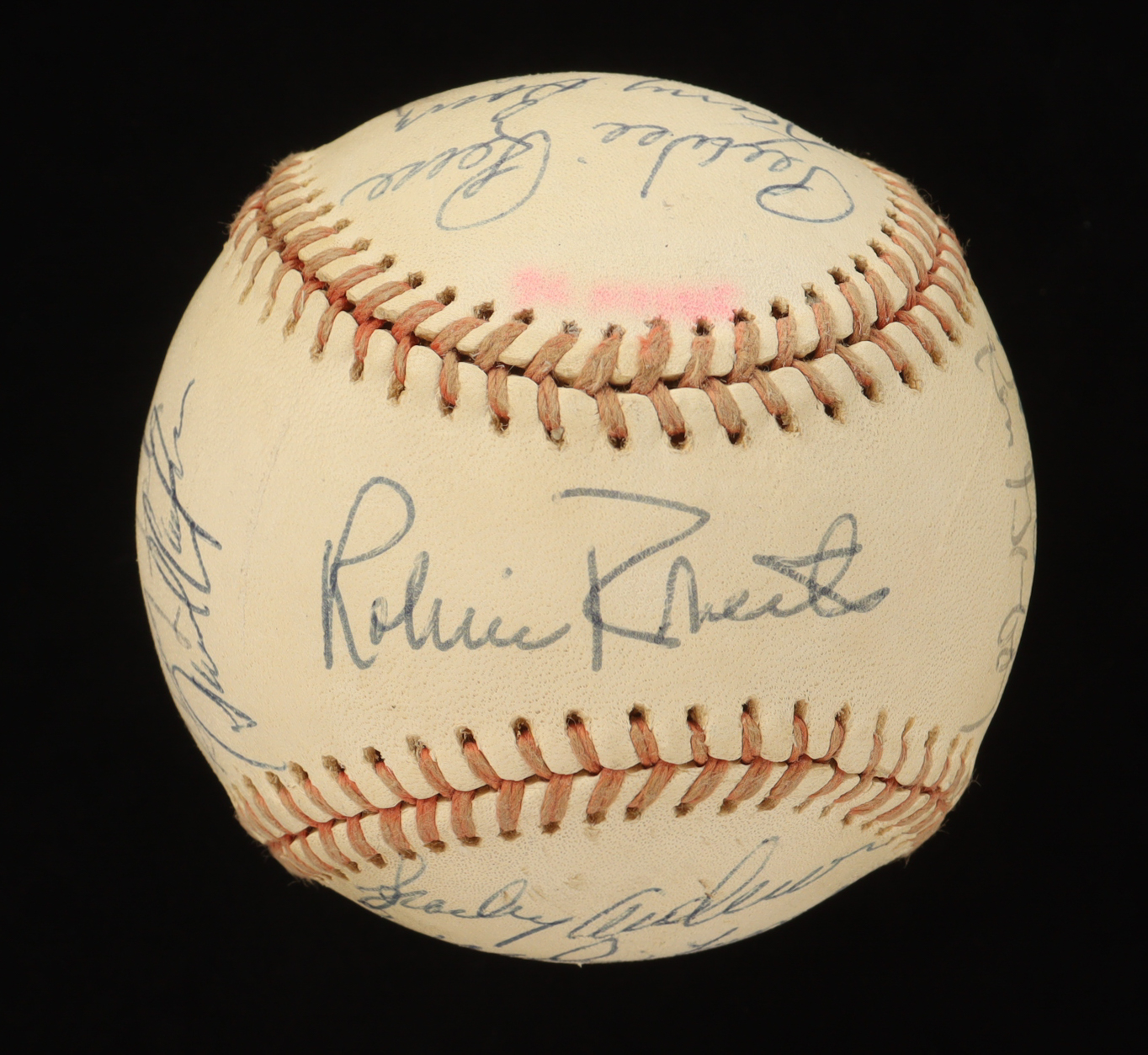 Baseball Greats OAL Baseball Signed by (18) with Pee Wee Reese, Robin Roberts, Tony Perez, Sparky Anderson, Dave Concepcion, & Pete Rose with Display Case (PSA) at PristineAuction.com Baseball Greats OAL Baseball Signed by (18) with Pee Wee Reese, Robin Roberts, Tony Perez, Sparky Anderson, Dave Concepcion, & Pete Rose with Display Case (PSA) at PristineAuction.com