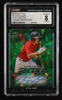Kyle Teel 2023 Leaf Trinity Steel Autographs Green Lutetium Crystal #SKT1 #1/5 RC (CGC 8 | Auto Grade 9) at PristineAuction.com