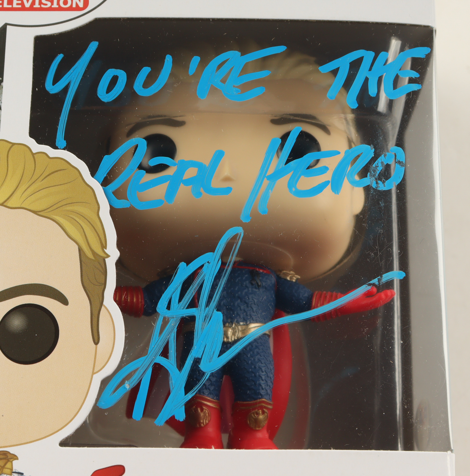 Anthony Starr Signed "The Boys" #978 Homelander Funko Pop! Vinyl Figure Inscribed "You're the Real Hero" (PSA) at PristineAuction.com Anthony Starr Signed "The Boys" #978 Homelander Funko Pop! Vinyl Figure Inscribed "You're the Real Hero" (PSA) at PristineAuction.com