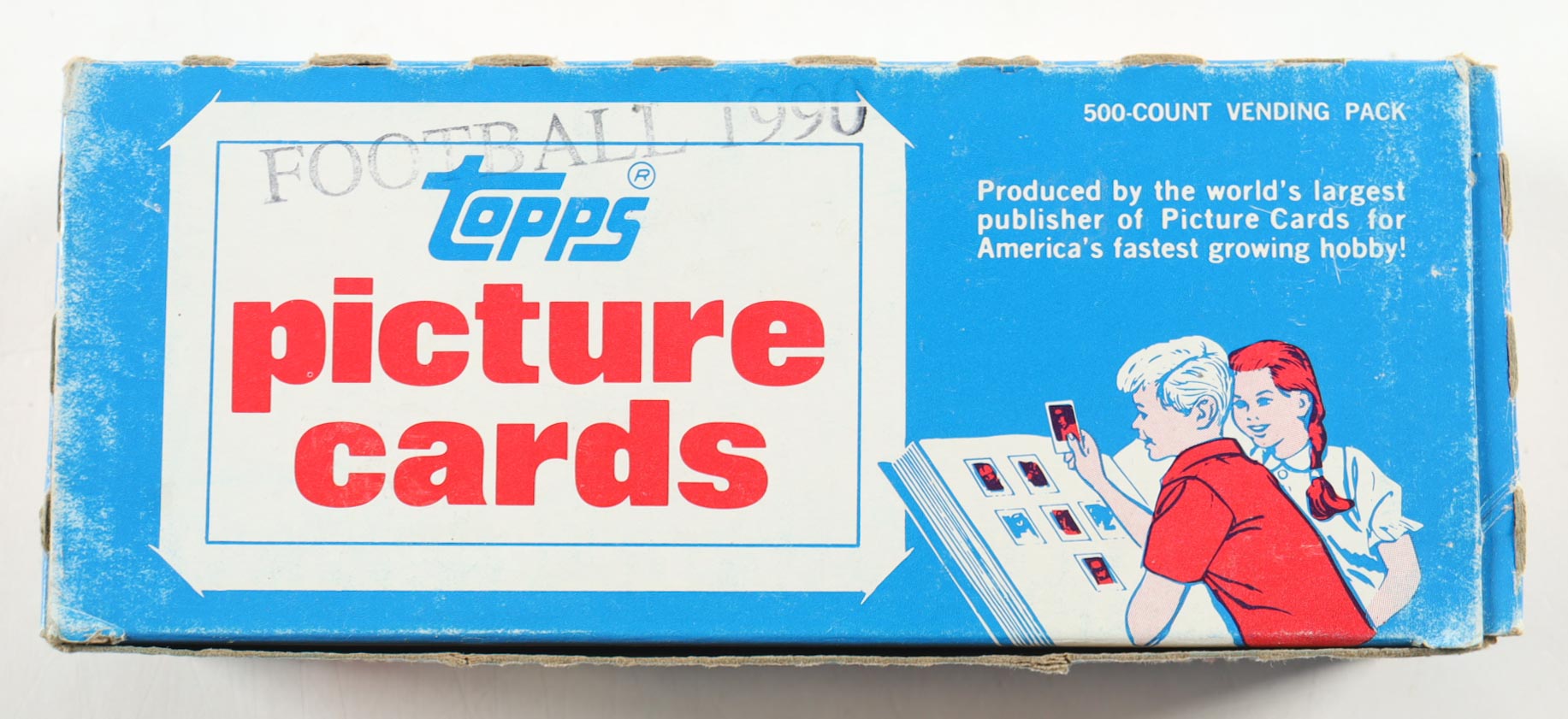 1990 Topps Football Vending Box with (500) Cards at PristineAuction.com 1990 Topps Football Vending Box with (500) Cards at PristineAuction.com