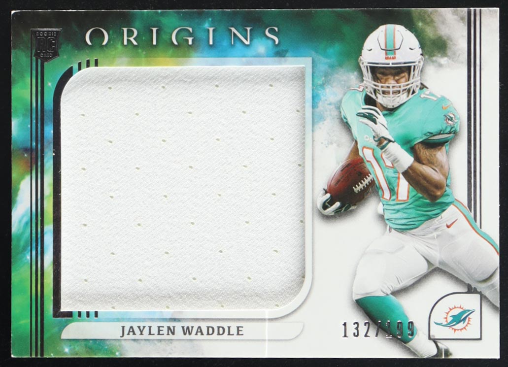 Jaylen Waddle 2021 Panini Origins Rookie Jumbo Jerseys #14 #132/199 RC at PristineAuction.com Jaylen Waddle 2021 Panini Origins Rookie Jumbo Jerseys #14 #132/199 RC at PristineAuction.com