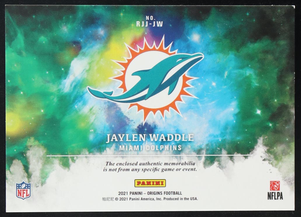 Jaylen Waddle 2021 Panini Origins Rookie Jumbo Jerseys #14 #132/199 RC at PristineAuction.com Jaylen Waddle 2021 Panini Origins Rookie Jumbo Jerseys #14 #132/199 RC at PristineAuction.com