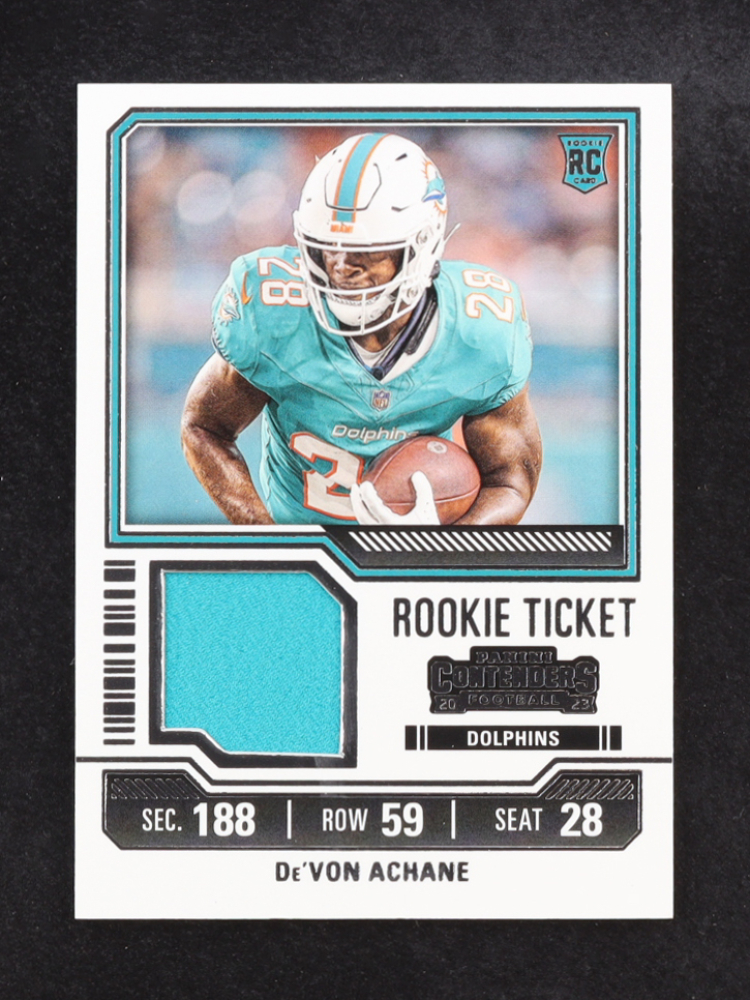 De'Von Achane 2023 Panini Contenders Rookie Ticket Swatches #9 RC