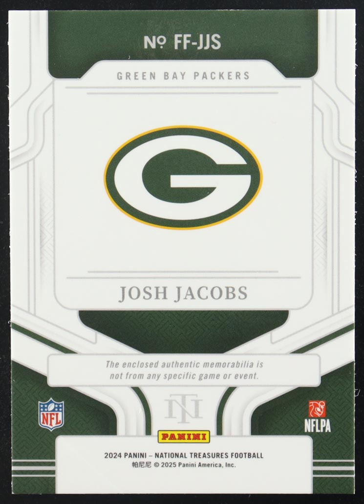 Josh Jacobs 2024 Panini National Treasures Framed Fabric #2 #39/49 at PristineAuction.com Josh Jacobs 2024 Panini National Treasures Framed Fabric #2 #39/49 at PristineAuction.com