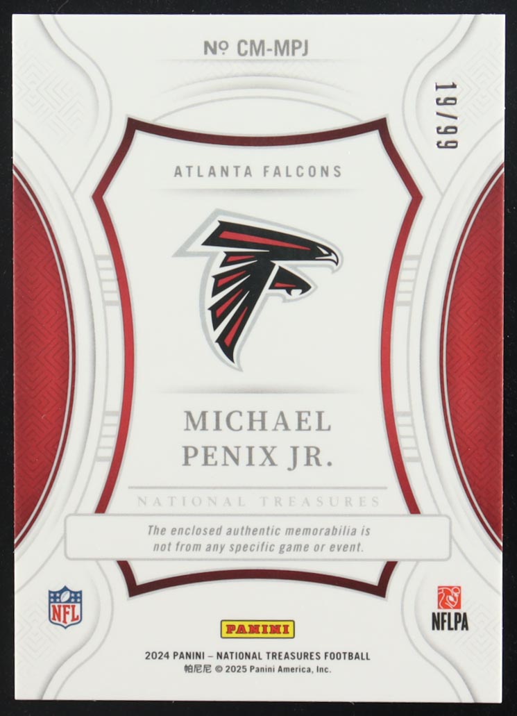 Michael Penix Jr. 2024 Panini National Treasures Century Materials #4 #19/99 at PristineAuction.com Michael Penix Jr. 2024 Panini National Treasures Century Materials #4 #19/99 at PristineAuction.com